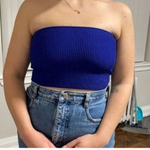 Babaton Cobalt Sculpt Knit Tube Top